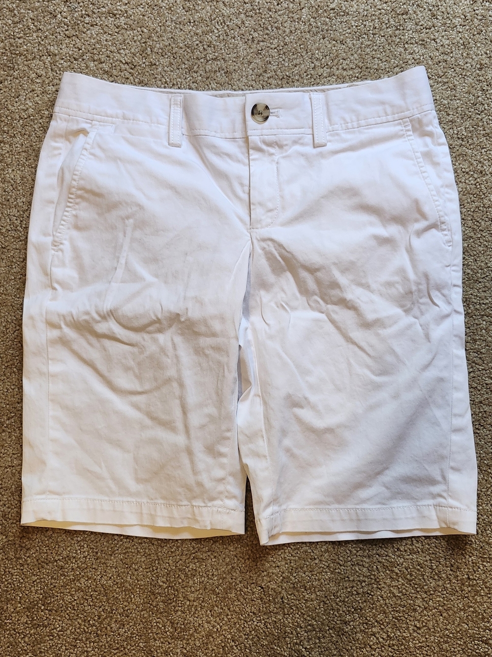 Banana Republic White Cotton Bermuda Shorts